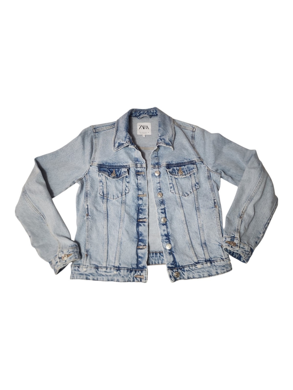 ZARA Light Blue Washed Denim Jacket - Women's